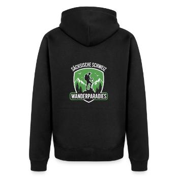 Saxon Switzerland Climbing Saxony Hiking - Unisex Premium Organic Zip Hoodie - black - Back - Nico (187cm)