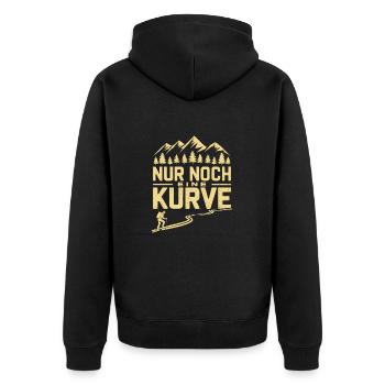 Noch Eine Kurve Reisegruppe Wandergruppe Wandern - Unisex Premium Bio Zip Hoodie - Schwarz - Hinten - Nico (187cm)