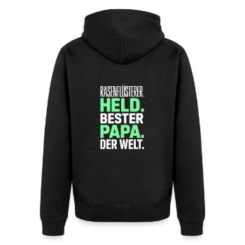 Lawn Whisperer Hero Meilleur papa Jardinier du monde Pelouse - Veste à capuche bio Premium Unisexe - noir - Dos - Nico (187cm)