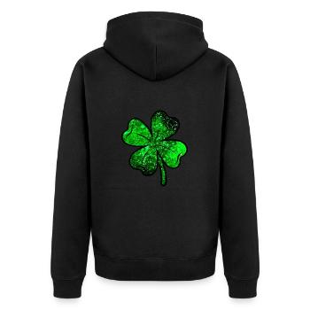 Cosmic Luck - Unisex Premium Organic Zip Hoodie - black - Back - Nico (187cm)