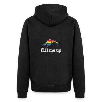 LGBT Gay Fill Me Up - Veste à capuche bio Premium Unisexe - noir - Dos - Nico (187cm)