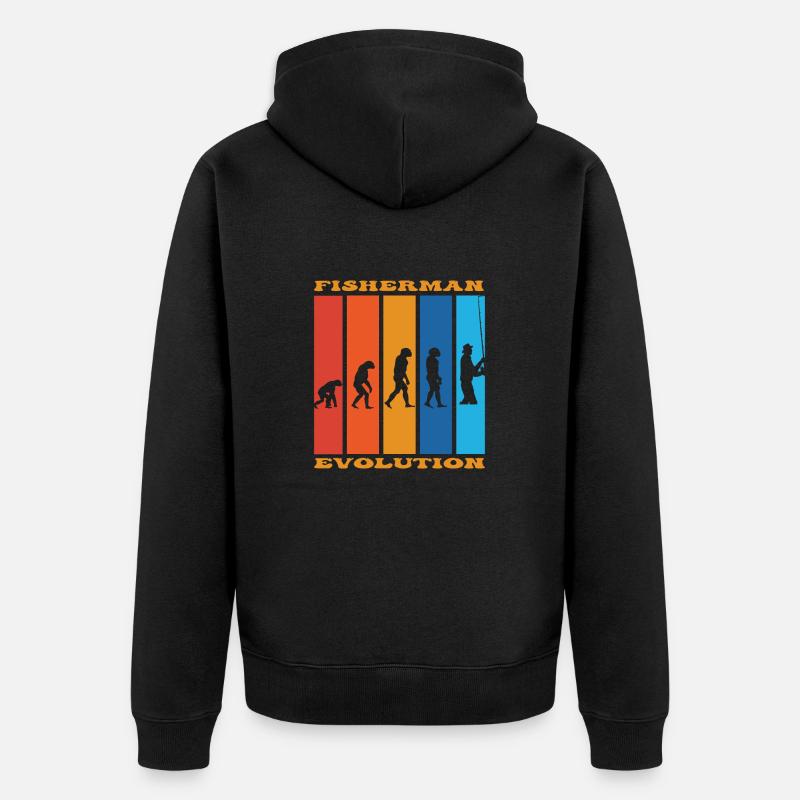 Évolution des pêcheurs - Veste à capuche bio Premium Unisexe - noir