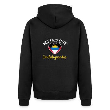 Flag of Antigua and Barbuda - Unisex Premium Organic Zip Hoodie - black - Back - Nico (187cm)