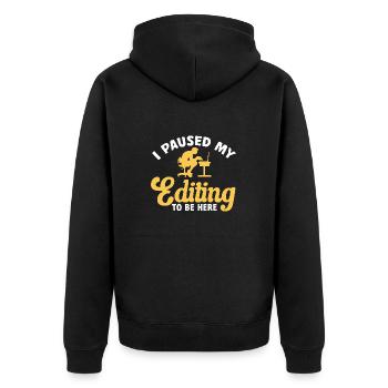 Video Editor Filmemacher Videofilmer - Unisex Premium Bio Zip Hoodie - Schwarz - Hinten - Nico (187cm)