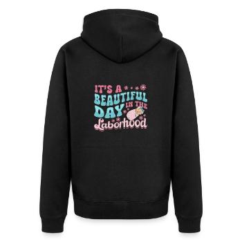 Infirmière Bébé Maternité Infirmière - Veste à capuche bio Premium Unisexe - noir - Dos - Nico (187cm)