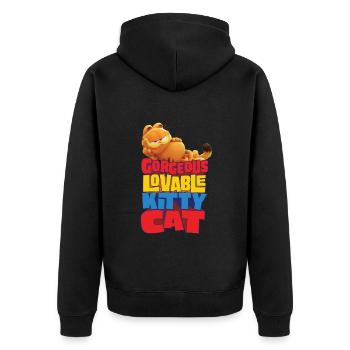 The Garfield Movie Gorgeous, Lovable Kitty Cat - Unisex Premium Organic Zip Hoodie - black - Back - Nico (187cm)