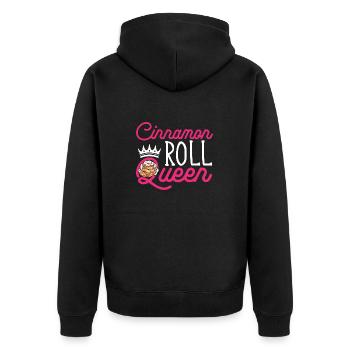 Cinnamon roll - Unisex Premium Organic Zip Hoodie - black - Back - Nico (187cm)