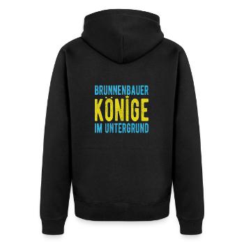 Well builder saying kings underground well - Unisex Premium Organic Zip Hoodie - black - Back - Nico (187cm)