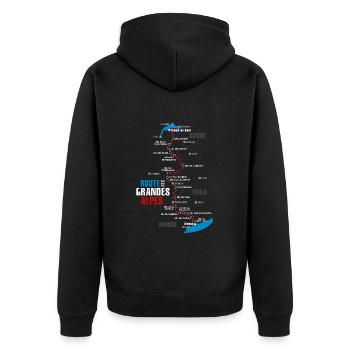The route of the Route des Grandes Alpes (b) - Unisex Premium Organic Zip Hoodie - black - Back - Nico (187cm)