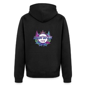 Lloret De Mar Crew Colorful - Unisex Premium Organic Zip Hoodie - black - Back - Nico (187cm)
