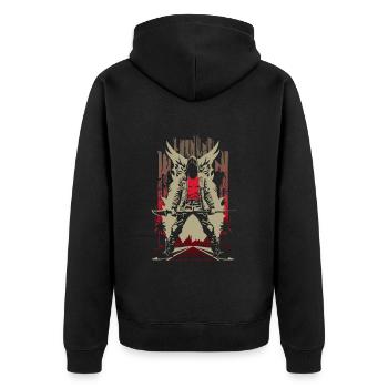 Gardes de route - Veste à capuche bio Premium Unisexe - noir - Dos - Nico (187cm)