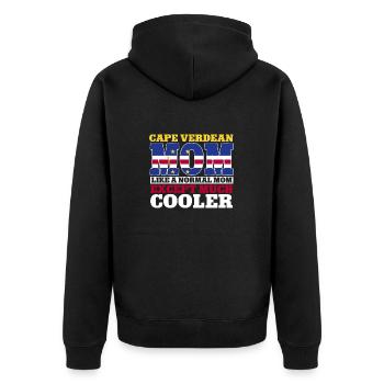 Cape Verde flag Cabo Verde flag - Unisex Premium Organic Zip Hoodie - black - Back - Nico (187cm)
