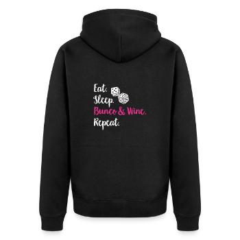 Bunco Dice Game - Unisex Premium Organic Zip Hoodie - black - Back - Nico (187cm)