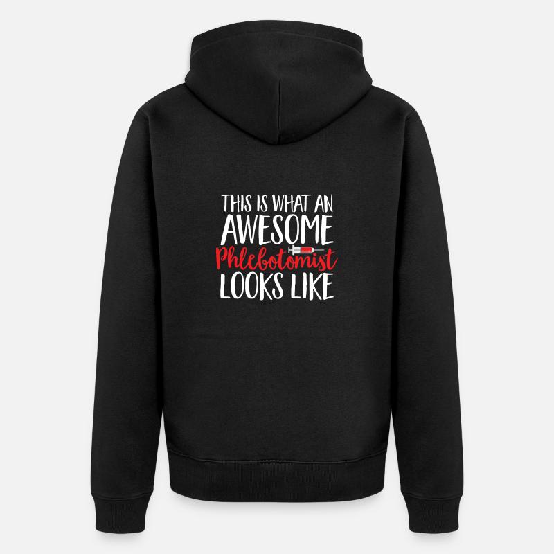 Phlébotomie Prise de sang Infirmière - Veste à capuche bio Premium Unisexe - noir