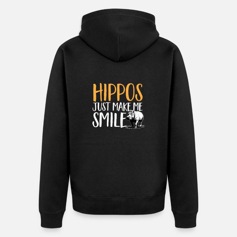 Hippopotame Hippopotame - Veste à capuche bio Premium Unisexe - noir