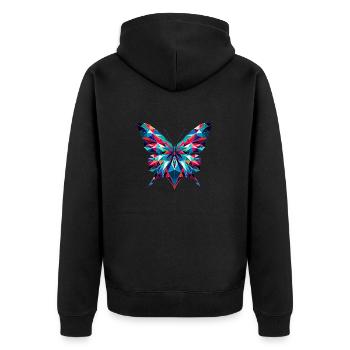 Butterfly in polygon illustration - Unisex Premium Organic Zip Hoodie - black - Back - Nico (187cm)