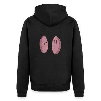 Légumes-racines de patates douces - Veste à capuche bio Premium Unisexe - noir - Dos - Nico (187cm)