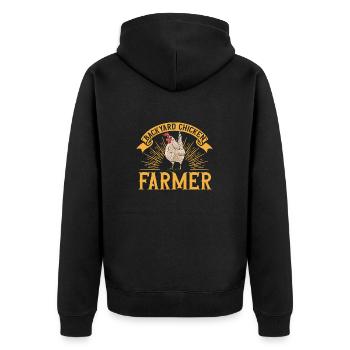 chicken breeder rooster hen backyard chickens - Unisex Premium Organic Zip Hoodie - black - Back - Nico (187cm)