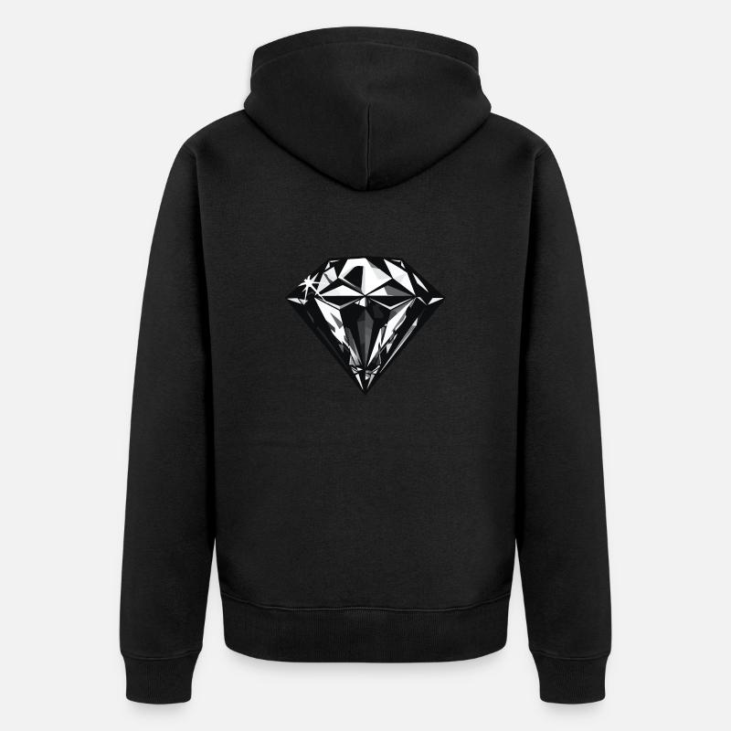 Symbole de bijou en diamant - Veste à capuche bio Premium Unisexe - noir