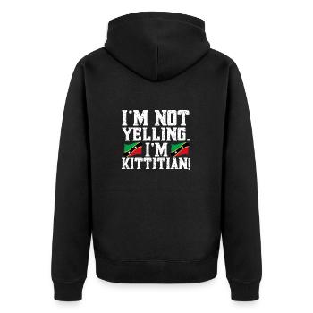 St. Kitts und Nevis Flagge - Unisex Premium Bio Zip Hoodie - Schwarz - Hinten - Nico (187cm)