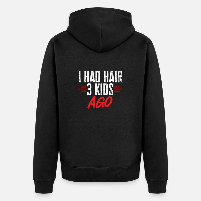 Glatze Kahlköpfigkeit Bart Glatzkopf - Unisex Premium Bio Zip Hoodie - Schwarz