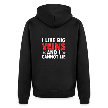 Phlebotomy Blood Draw Blood Nurse - Unisex Premium Organic Zip Hoodie - black - Back - Nico (187cm)