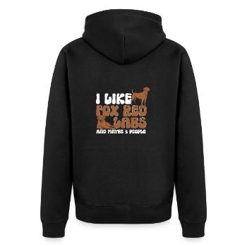 Foxred Labrador Fox Red Labrador Retriever - Unisex Premium Organic Zip Hoodie - black - Back - Nico (187cm)