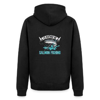 Pêche au saumon Pêcheur de saumon - Veste à capuche bio Premium Unisexe - noir - Dos - Nico (187cm)