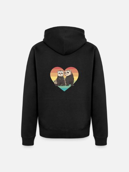 Frettchen Besitzer Frettchen - Unisex Premium Bio Zip Hoodie - Schwarz