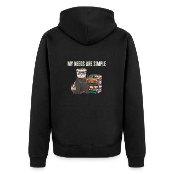 Ferret Owner Ferret - Unisex Premium Organic Zip Hoodie - black - Back - Nico (187cm)