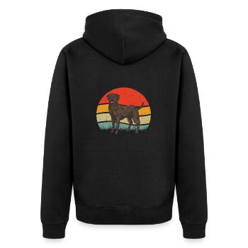 Chien Labrador Retriever brun chocolat - Veste à capuche bio Premium Unisexe - noir - Dos - Nico (187cm)