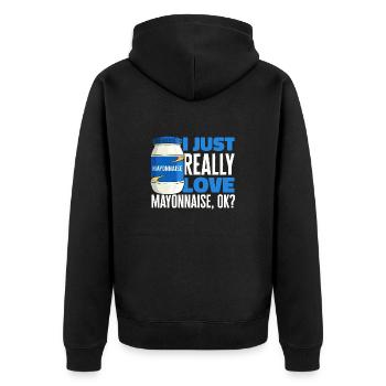 Mayonnaise - Veste à capuche bio Premium Unisexe - noir - Dos - Nico (187cm)