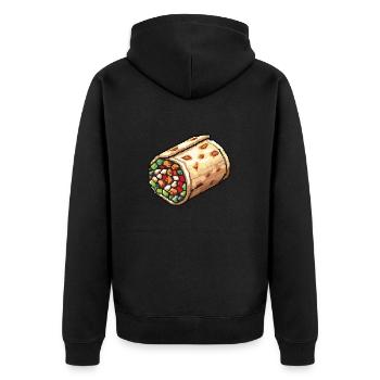 Burrito Pixel Icon - Unisex Premium Organic Zip Hoodie - black - Back - Nico (187cm)