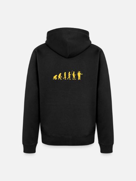 Beekeeper Bees Evolution Beekeeping & Honey - Unisex Premium Organic Zip Hoodie - black
