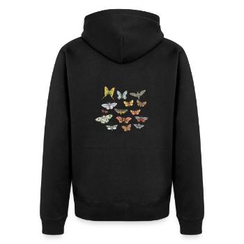 Moths Insect Collector Entomologist - Unisex Premium Organic Zip Hoodie - black - Back - Nico (187cm)