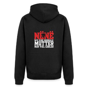 Albanische Flagge Albanischer Adler Shqiponja - Unisex Premium Bio Zip Hoodie - Schwarz - Hinten - Nico (187cm)
