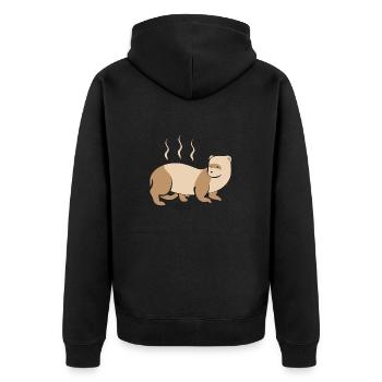 Ferret Owner Ferret - Unisex Premium Organic Zip Hoodie - black - Back - Nico (187cm)