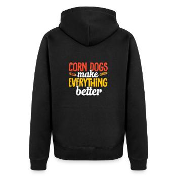 Corn Dog Corndog - Unisex Premium Organic Zip Hoodie - black - Back - Nico (187cm)