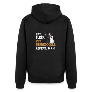 Bernedoodle Dog - Unisex Premium Organic Zip Hoodie - black - Back - Nico (187cm)