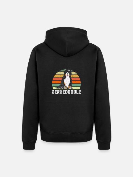 Bernedoodle Dog - Unisex Premium Organic Zip Hoodie - black
