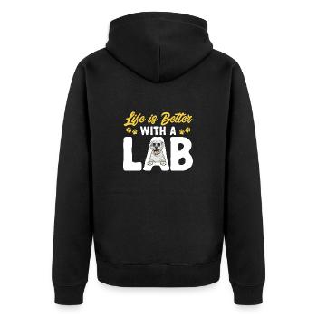 White Labrador Retriever White Lab - Unisex Premium Organic Zip Hoodie - black - Back - Nico (187cm)