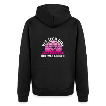 Vet Tech Veterinary Veterinary Technician - Unisex Premium Organic Zip Hoodie - black - Back - Nico (187cm)