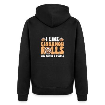 Cinnamon roll - Unisex Premium Organic Zip Hoodie - black - Back - Nico (187cm)