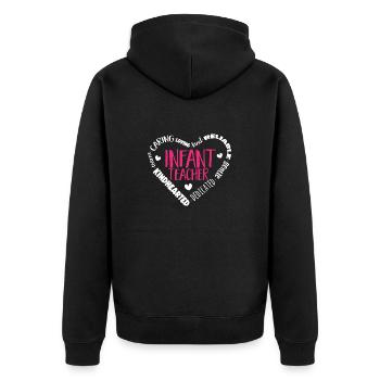 Enseignante de maternelle Éducatrice de centre de garde - Veste à capuche bio Premium Unisexe - noir - Dos - Nico (187cm)