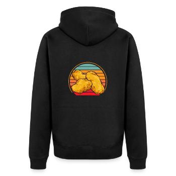 Chicken Nugget Liebhaber Chicken Nuggets - Unisex Premium Bio Zip Hoodie - Schwarz - Hinten - Nico (187cm)