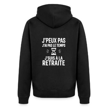 J’suis à la retraite,cadeau départ à la retraite - Veste à capuche bio Premium Unisexe - noir - Dos - Nico (187cm)