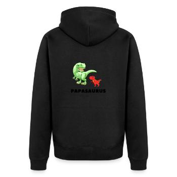Papa Father Birth Paternity Papasaurus - Unisex Premium Organic Zip Hoodie - black - Back - Nico (187cm)