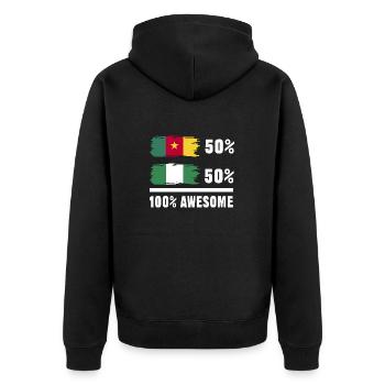 Kamerun Flagge Kamerun - Unisex Premium Bio Zip Hoodie - Schwarz - Hinten - Nico (187cm)