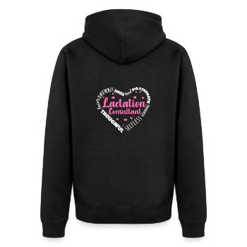 Consultante en lactation IBCLC - Veste à capuche bio Premium Unisexe - noir - Dos - Nico (187cm)