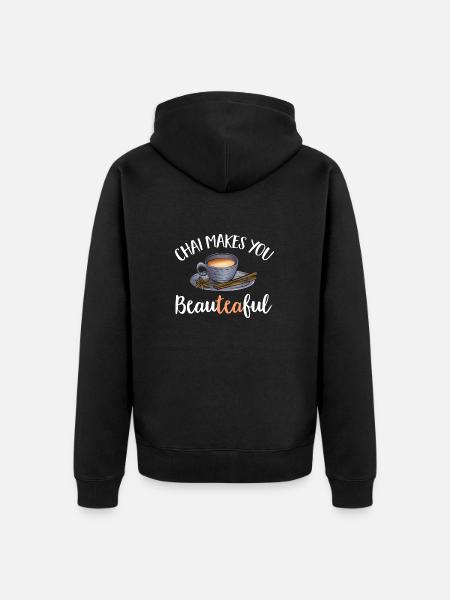 Chai Tea Masala Chai - Unisex Premium Organic Zip Hoodie - black